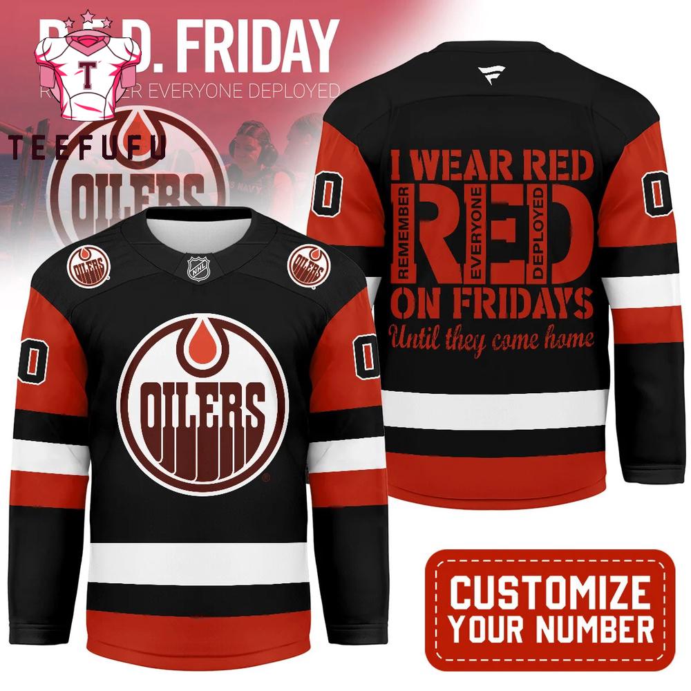 Edmonton Oilers NHL Red Friday Hockey Jersey