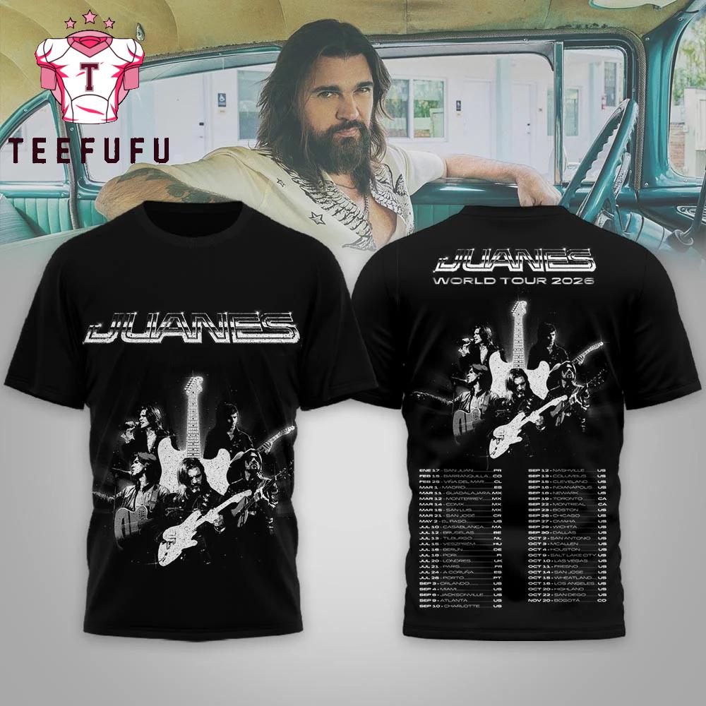 Juanes World Tour 2026 Scheduler 3D Shirt