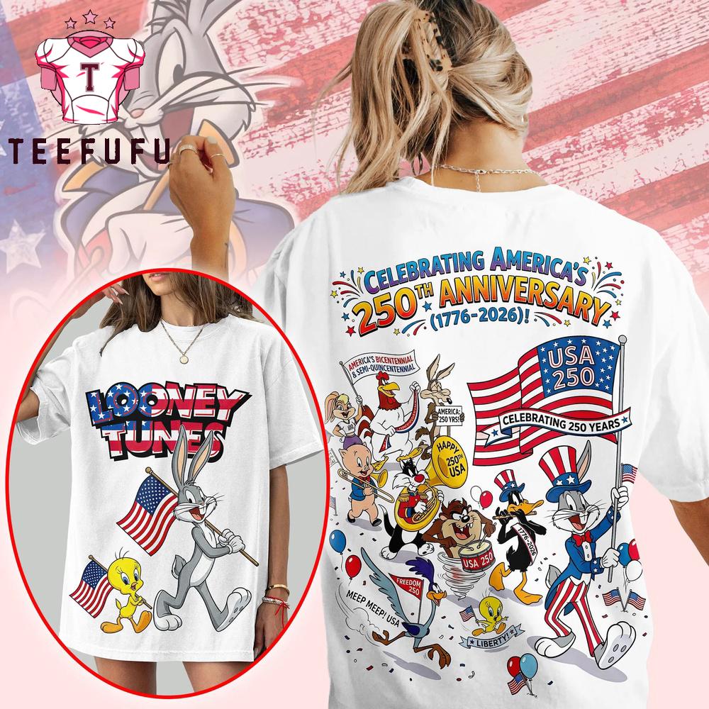 Looney Tunes Celebrating America's 250th Anniversary White T Shirt