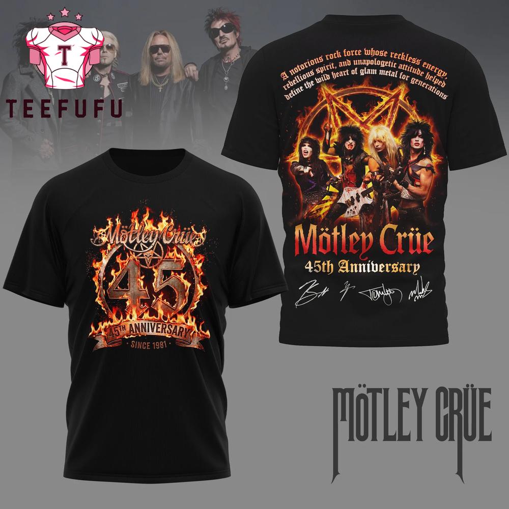 Motley Crue 45th Anniversary 2026 T Shirt