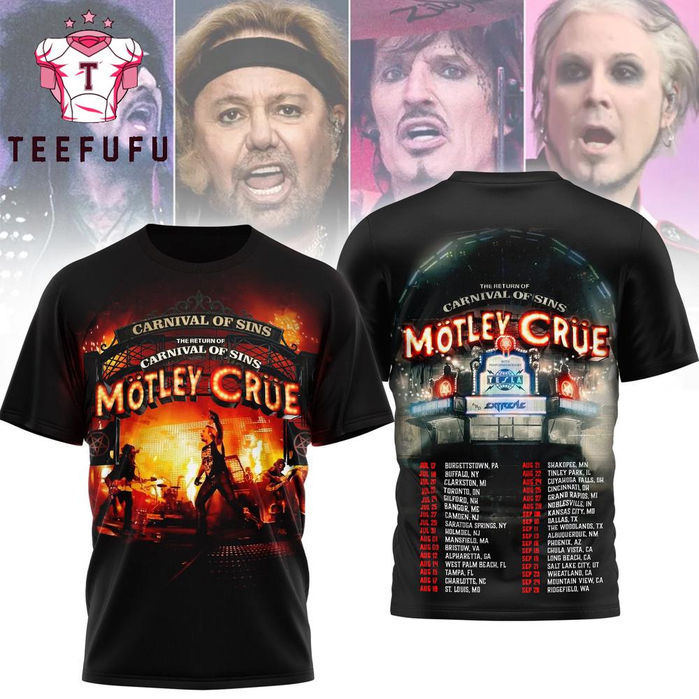 Motley Crue Carnival of Sins 2026 T Shirt