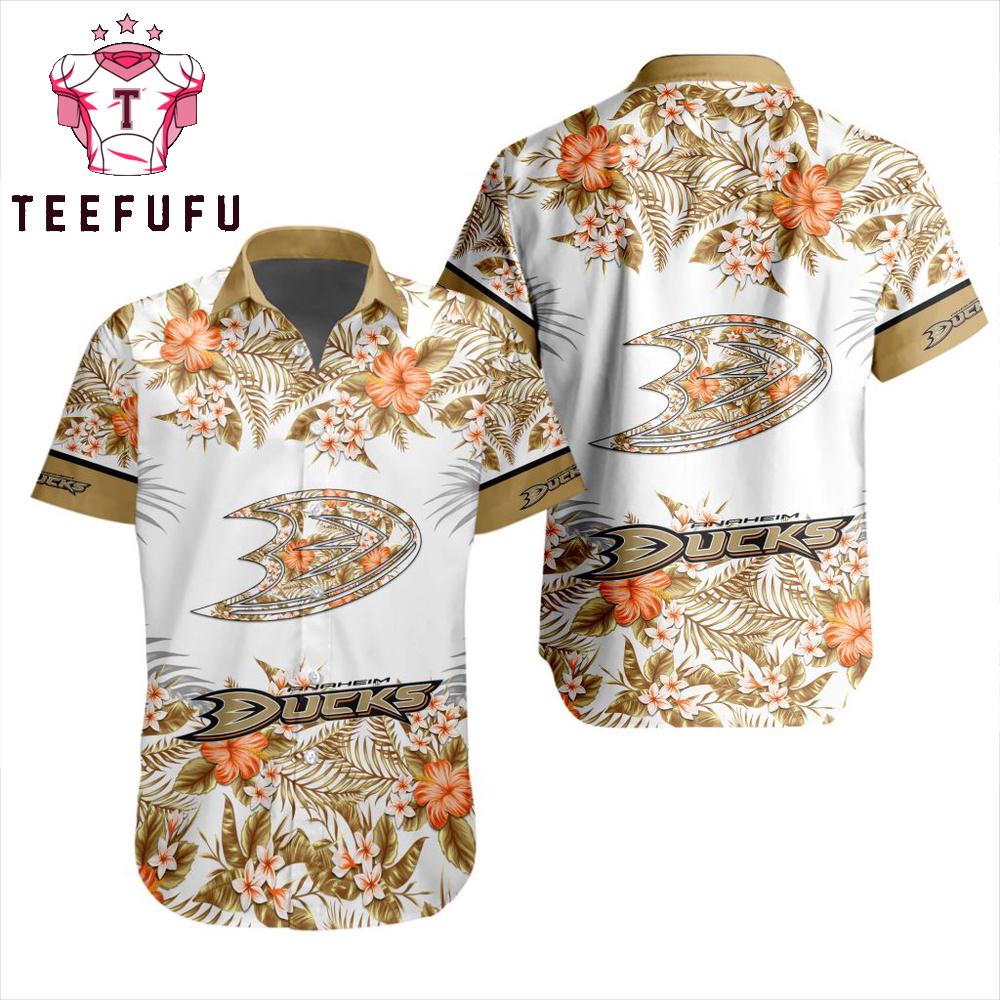 NHL Anaheim Ducks Special New Button Hawaiian Shirt