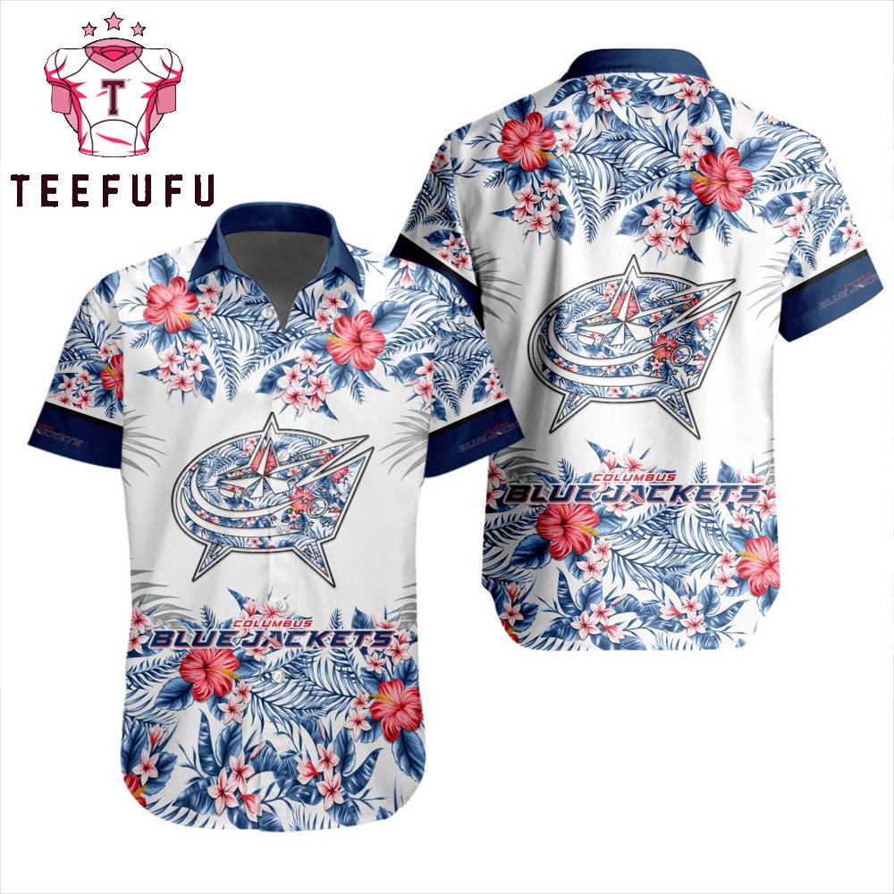 NHL Columbus Blue Jackets Special New Button Hawaiian Shirt