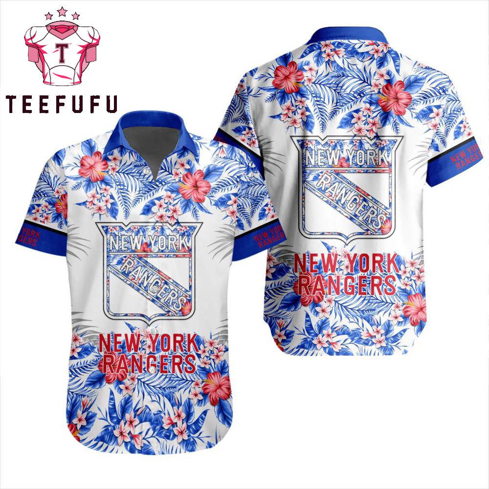 NHL New York Rangers Special New Button Hawaiian Shirt