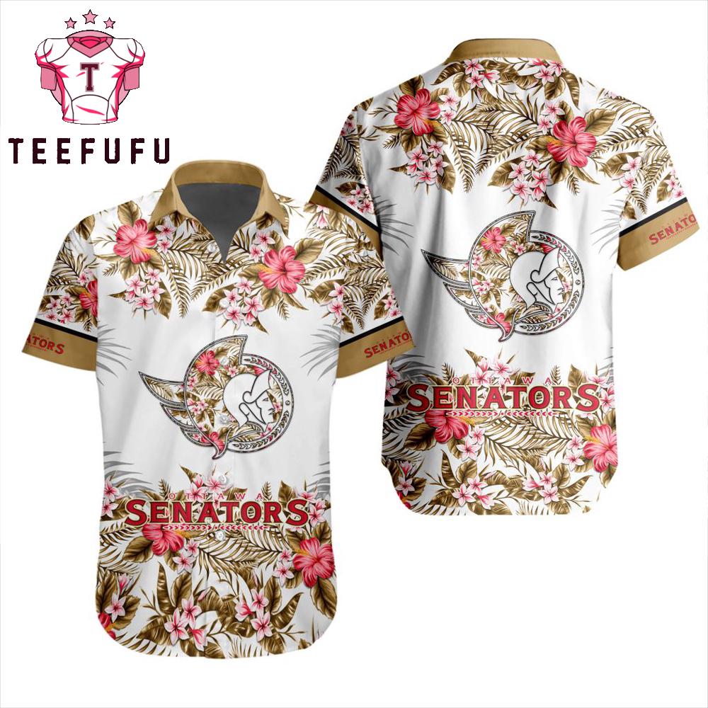NHL Ottawa Senators Special New Button Hawaiian Shirt
