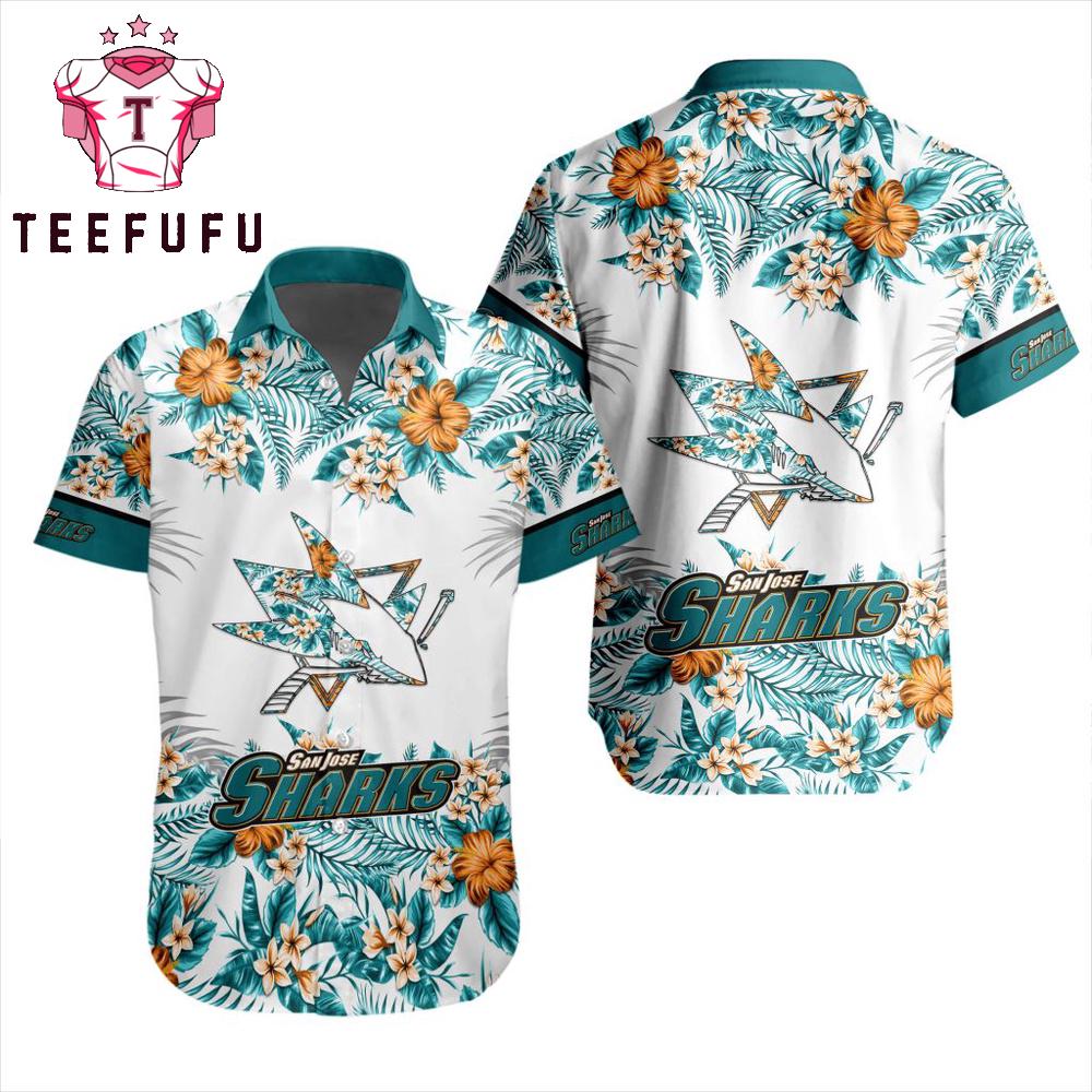 NHL San Jose Sharks Special New Button Hawaiian Shirt