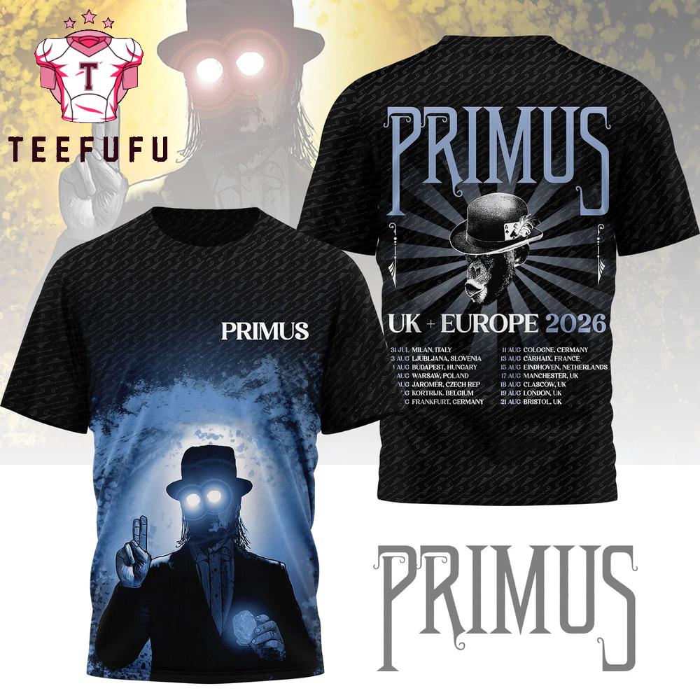 Primus Europe And UK Tour 2026 Schedule T Shirt