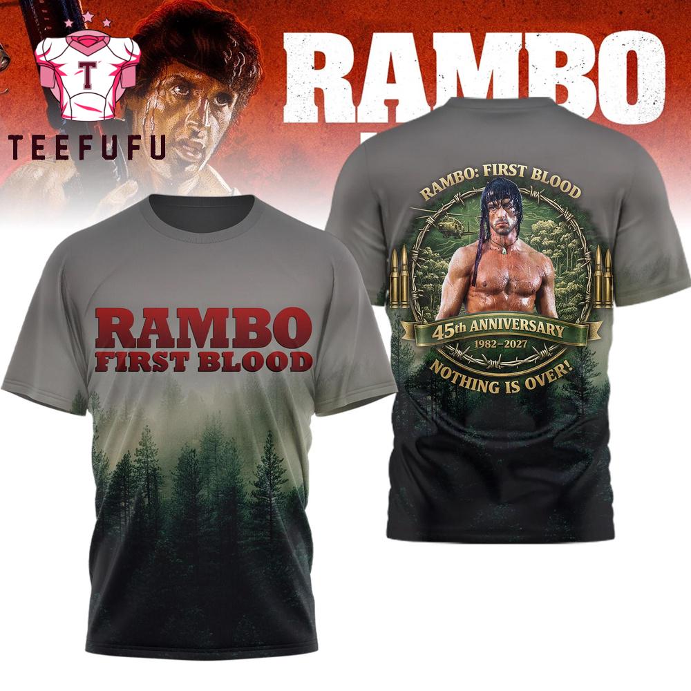 Rambo First Blood 45th Anniversary 1982-2027 T Shirt
