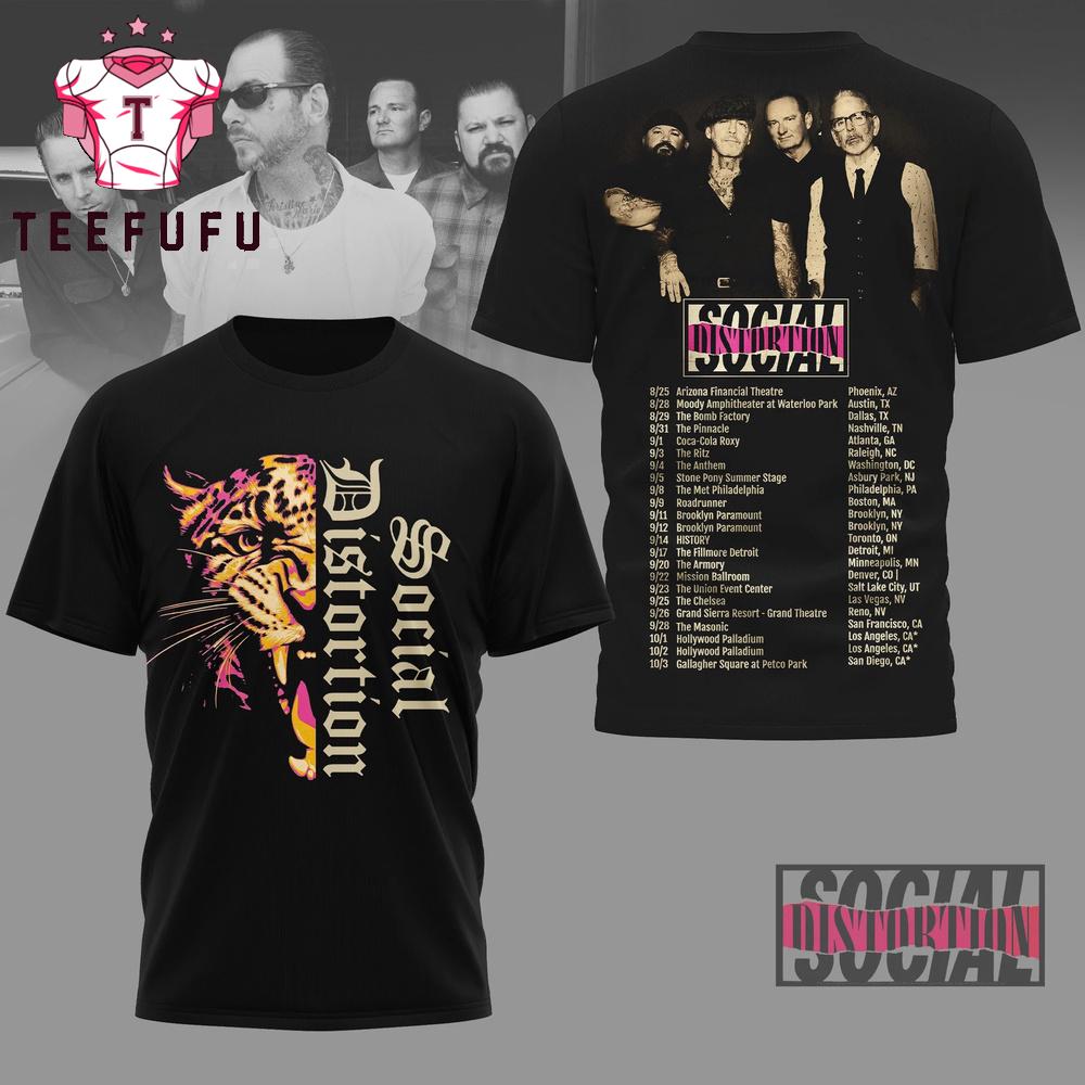 Social Distortion 2026 Tour Scheduler 3D Shirt