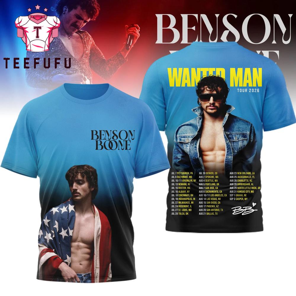 Benson Boone Wanted Man Tour 2026 T Shirt