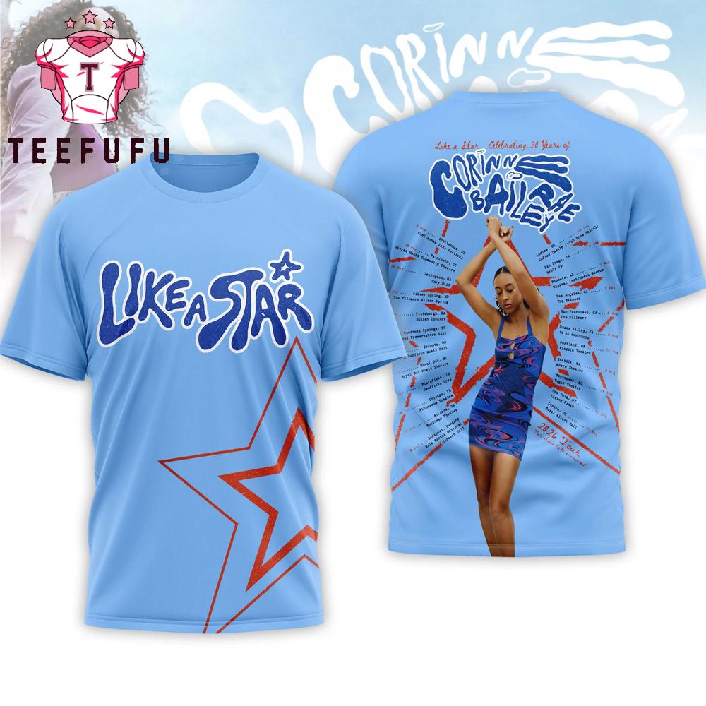 Corinne Bailey Rae Like A Star 2026 3D T Shirt