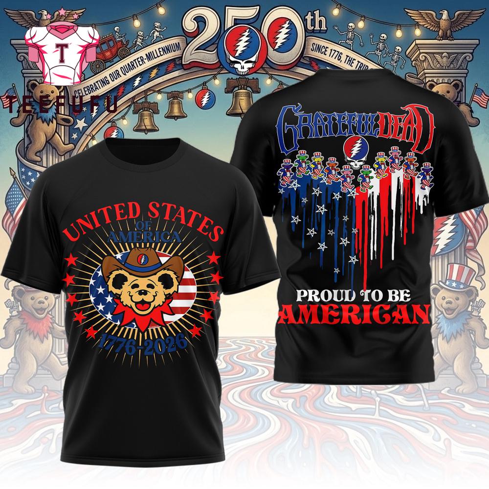 Grateful Dead 1776-2026 250 Years of America Black T Shirt