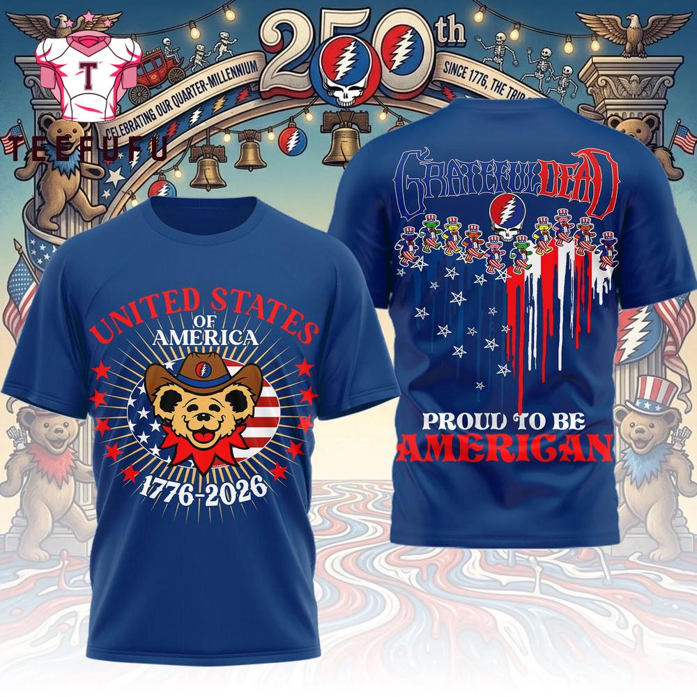Grateful Dead 1776-2026 250 Years of America Blue T Shirt