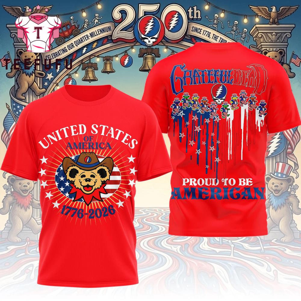 Grateful Dead 1776-2026 250 Years of America Red T Shirt