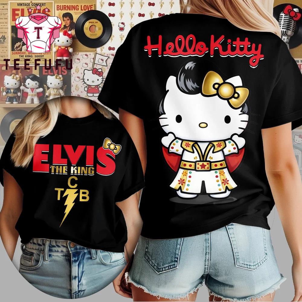 Hello Kitty x Elvis Presley Unisex Black T Shirt