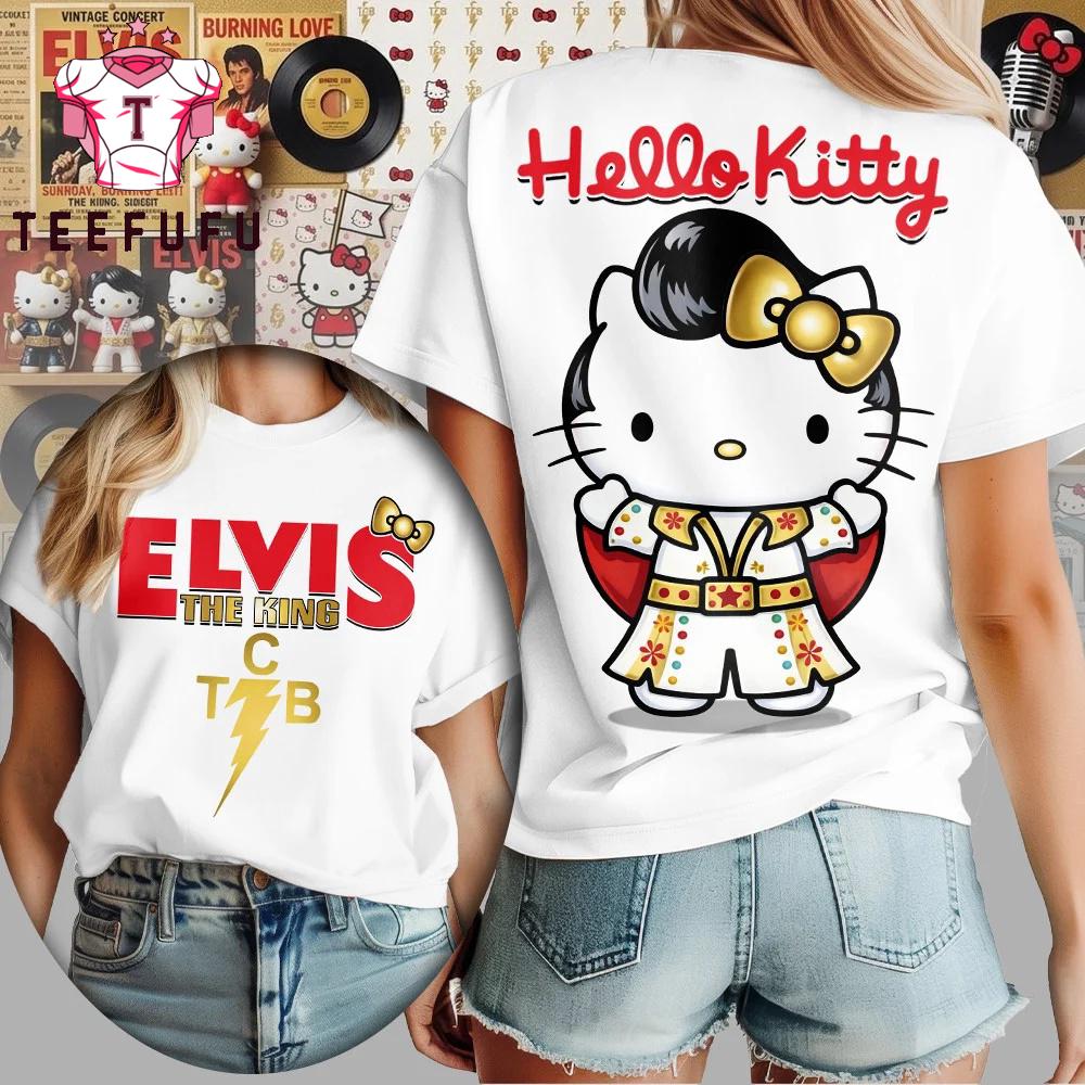 Hello Kitty x Elvis Presley Unisex White T Shirt