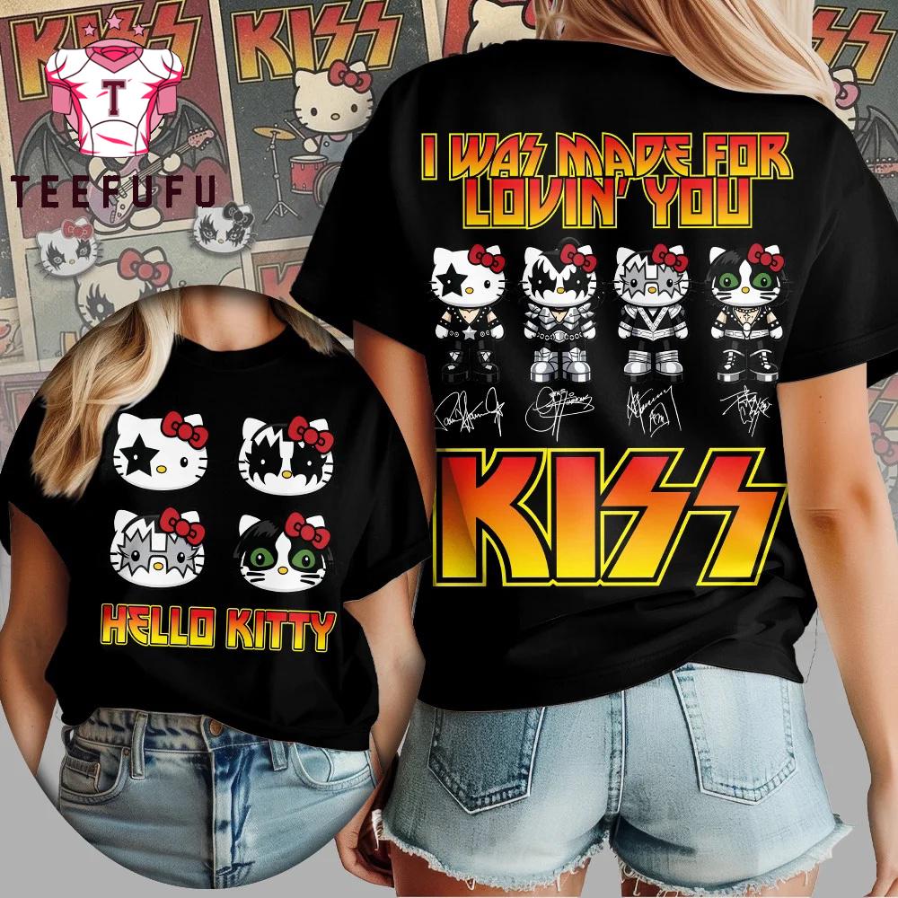 Hello Kitty x Kiss Band Unisex Black T Shirt