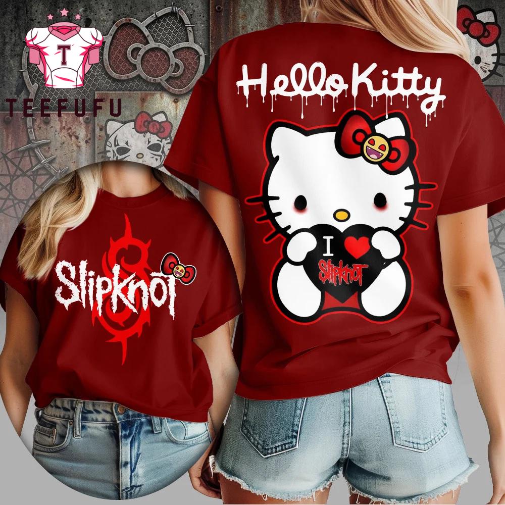 Slipknot x Hello Kitty 2026 Unisex White T Shirt