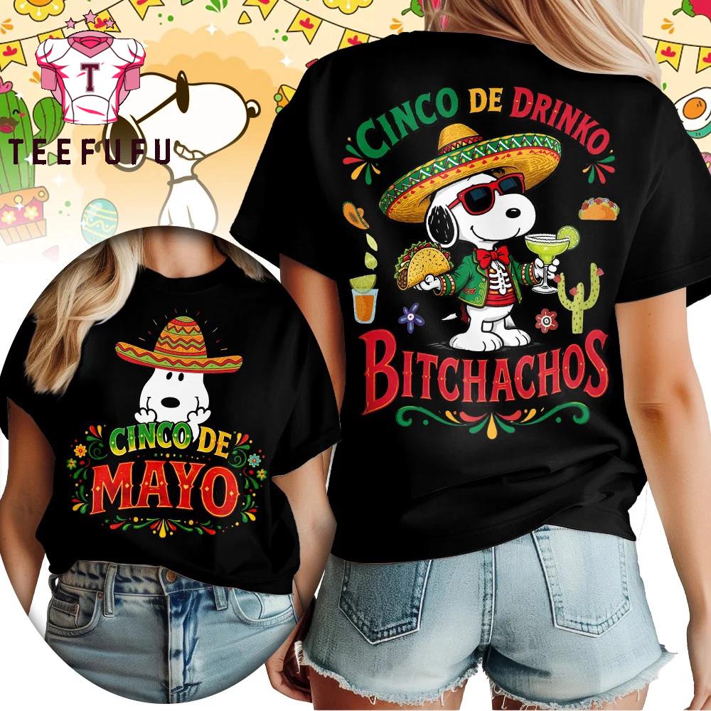 Snoopy Cinco De Mayo 2026 Black 3D Shirt