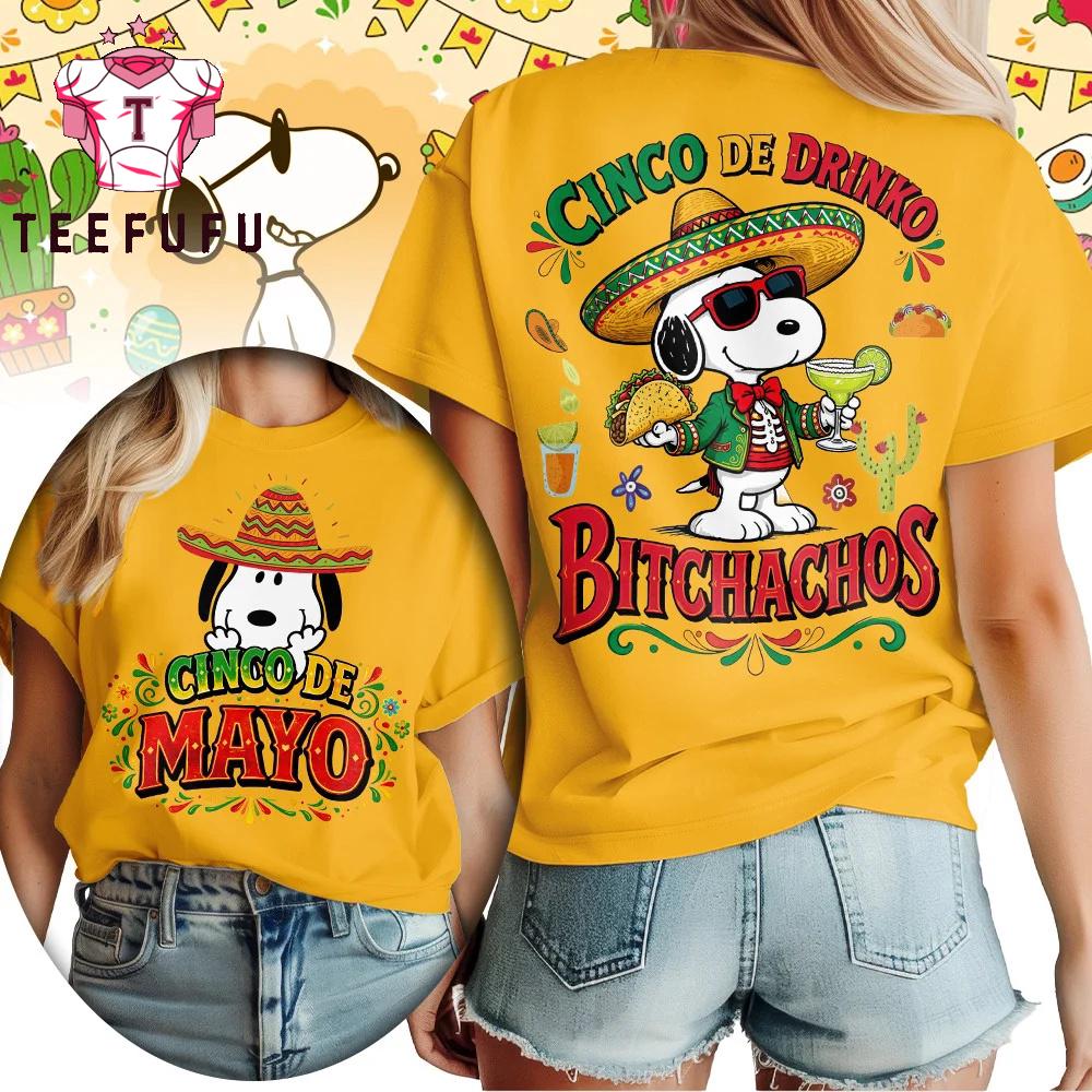 Snoopy Cinco De Mayo 2026 Yellow 3D Shirt