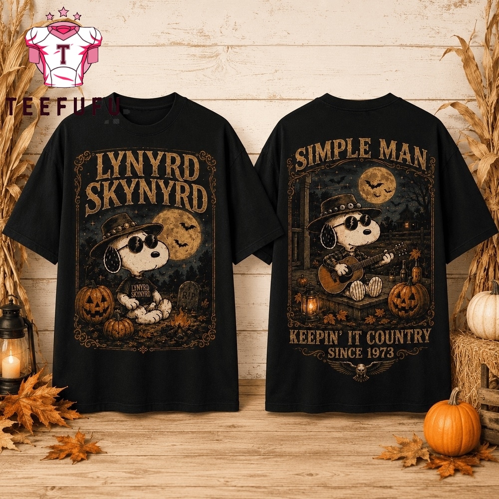 Lynyrd Skynyrd x Snoopy Halloween Simple Man Keepin 3D Shirt , Music Trend Shirt Lynyrd Skynyrd X Snoopy Halloween Simple Man Keepin 3D Shirt