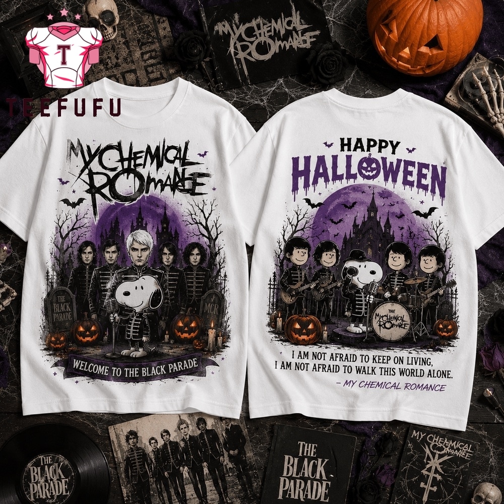 Snoopy x My Chemical Romance Halloween 3D Shirt , Music Trend Shirt Snoopy X MY Chemical Romance Halloween 3D Shirt