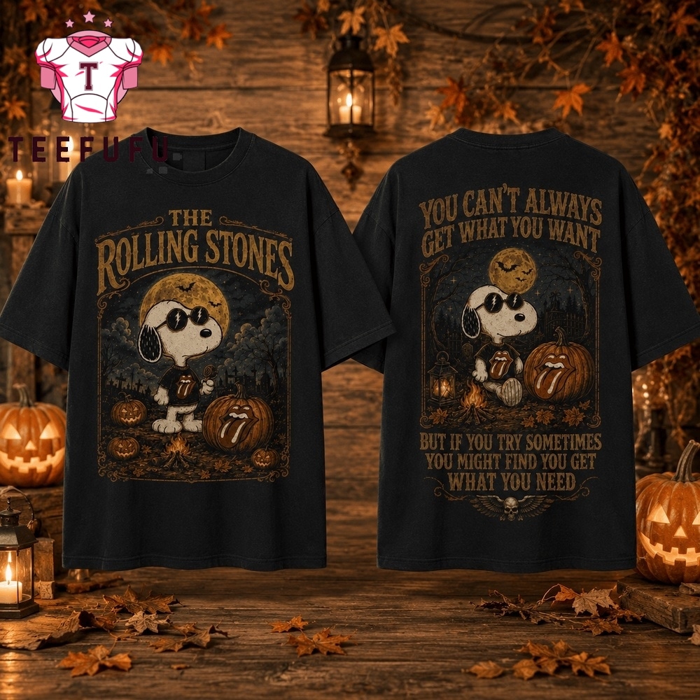 The Rolling Stones x Snoopy Halloween You Can’t Always Get What You Want 3D Shirt , Music Trend Shirt The Rolling Stones X Snoopy Halloween You Can T Always Get What You Want 3D Shirt