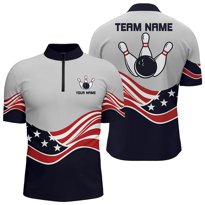 American Flag Bowling Jersey For Men Custom Quarter Zip Bowling Shirt Patriotic Shirt For Team Custom Team Bowling Jerseys Bowling Shirts 1 U47xcl American Flag Bowling Jersey For Men Custom Quarter Zip Bowling Shirt Patriotic Shirt For Team, Custom Team Bowling Jerseys, Bowling Shirts