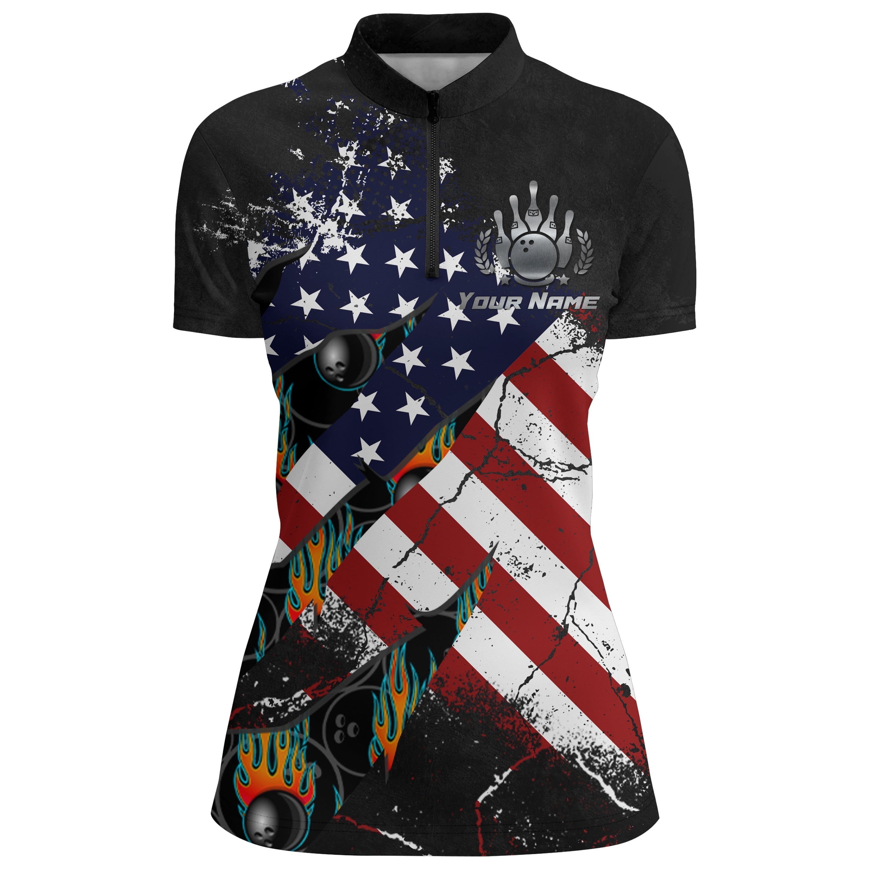 American Flag Bowling Shirt For Women Custom Bowling Jersey Strike Patriot League Lady Quarter Zip Jersey Custom Bowling Shirts 1 Shn1d5 American Flag Bowling Shirt For Women Custom Bowling Jersey Strike Patriot League Lady Quarter-Zip Jersey, Custom Bowling Shirts