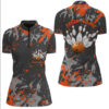 Black And Orange Camo Bowling Team Shirts Custom Women Quarter Zip Bowling League Shirts , Custom Bowling Shirts, Bowling Gift Ideas 2 Black And Orange Camo Bowling Team Shirts Custom Women Quarter Zip Bowling League Shirts , Custom Bowling Shirts, Bowling Gift Ideas