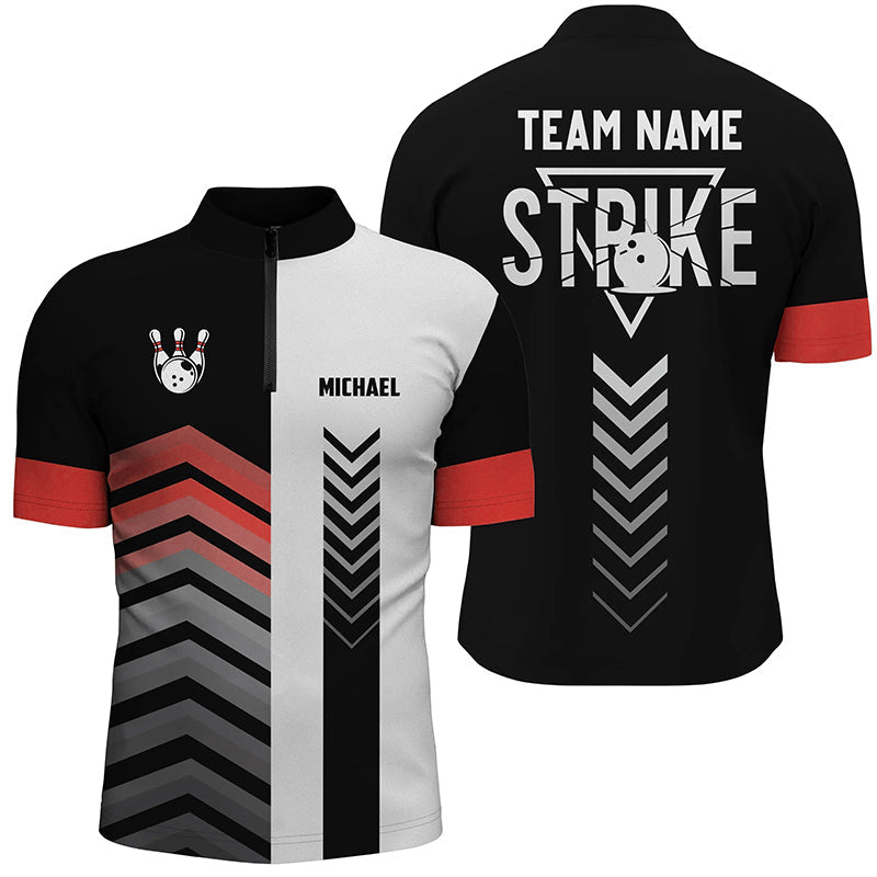 Black And White Men S Quarter Zip Shirts Custom Retro Bowling Ball Pins Team League Jerseys Red Custom Team Bowling Jerseys Bowling Shirts 1 Efflnn Black And White Men'S Quarter Zip Shirts Custom Retro Bowling Ball Pins Team League Jerseys Red, Custom Team Bowling Jerseys, Bowling Shirts