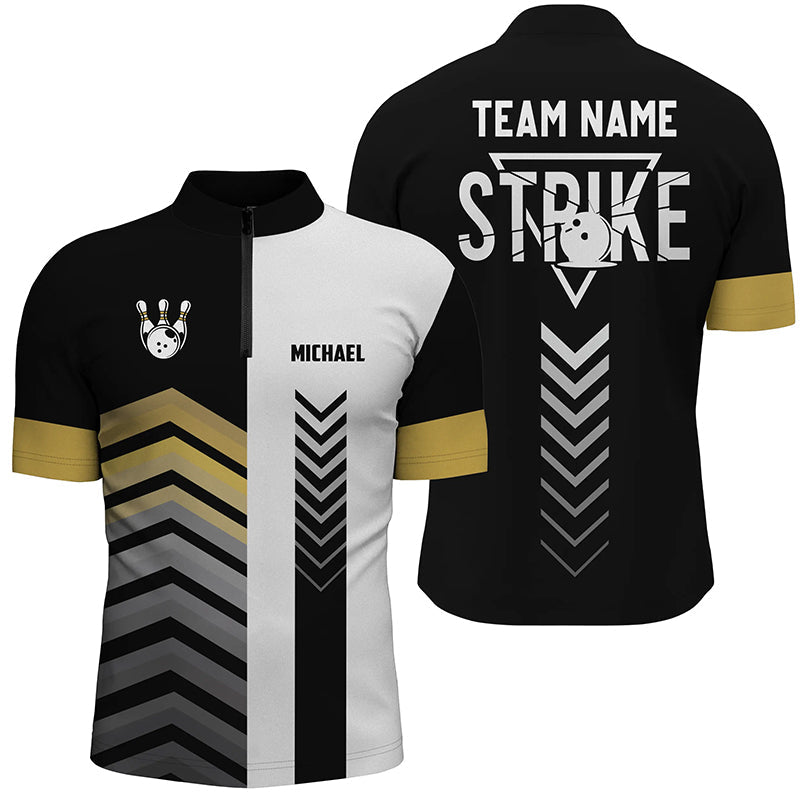 Black And White Men S Quarter Zip Shirts Custom Retro Bowling Ball Pins Team League Jerseys Yellow Custom Team Bowling Jerseys Bowling Shirts 1 Fozpas Black And White Men'S Quarter Zip Shirts Custom Retro Bowling Ball Pins Team League Jerseys Yellow, Custom Team Bowling Jerseys, Bowling Shirts