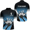 Black&Blue Bowling Quarter Zip Shirt Vintage Custom Bowling Jersey Men Bowling Team League Shirt, Custom Team Bowling Jerseys, Bowling Shirts 1 Black&Blue Bowling Quarter Zip Shirt Vintage Custom Bowling Jersey Men Bowling Team League Shirt, Custom Team Bowling Jerseys, Bowling Shirts