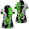Black White Bowling Fire League Jerseys Custom Bowling Quarter Zip Shirts For Women Green, Custom Bowling Shirts, Bowling Gift Ideas 2 Black White Bowling Fire League Jerseys Custom Bowling Quarter Zip Shirts For Women Green, Custom Bowling Shirts, Bowling Gift Ideas