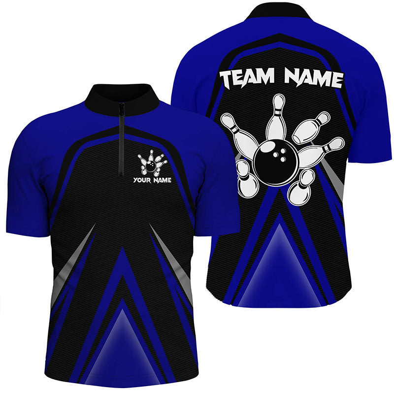 Black And Blue Retro Bowling Polo Quarter Zip Shirts For Men Custom Team Bowling Jerseys Bowl Gifts Custom Team Bowling Jerseys 1 Evi95n Black and Blue Retro Bowling Polo, Quarter Zip Shirts For Men Custom Team Bowling Jerseys, bowl gifts, Custom Team Bowling Jerseys