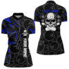 Blue Camo Black Bowling Quarter Zip Shirts For Women Custom Team Skull Bowling, Team Bowling Jerseys, Custom Bowling Shirts 2 Blue Camo Black Bowling Quarter Zip Shirts For Women Custom Team Skull Bowling, Team Bowling Jerseys, Custom Bowling Shirts