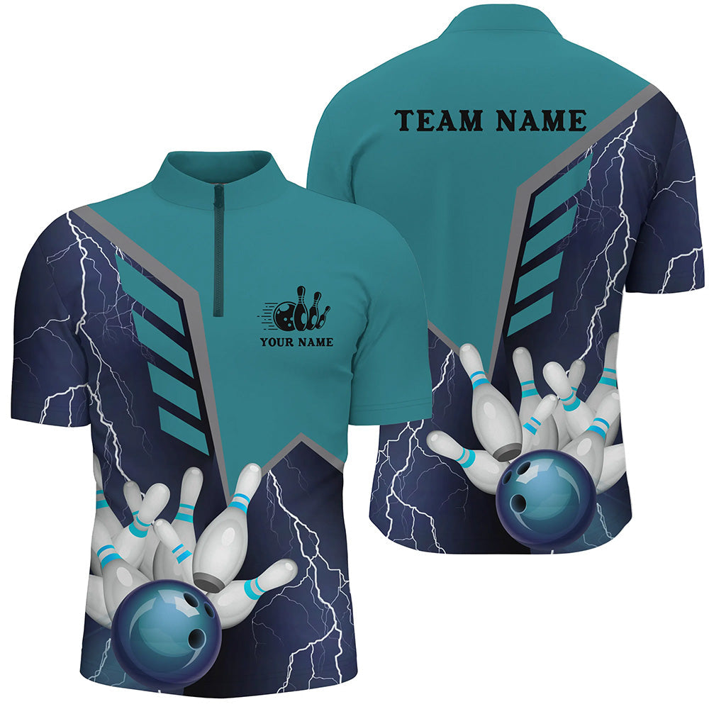 Blue Lightning Men S Bowling Shirt Quarter Zip Custom Name Mens Bowlers Jersey Team Bowling Gifts Custom Team Bowling Jerseys Bowling Shirts 1 Bclkqz Blue Lightning Men'S Bowling Shirt Quarter Zip Custom Name Mens Bowlers Jersey, Team Bowling Gifts, Custom Team Bowling Jerseys, Bowling Shirts