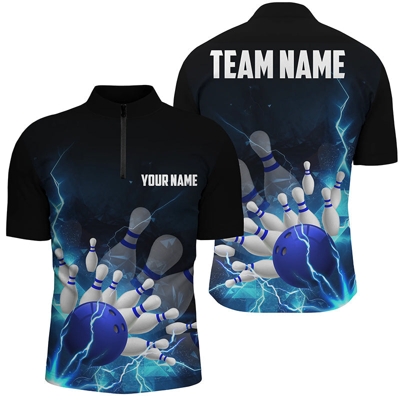 Blue Thunder Lightning Custom Bowling Quarter Zip Shirts For Women Team Bowling Jerseys Custom Bowling Shirts Bowling Gift Ideas 1 Vyhhtd Blue Thunder Lightning Custom Bowling Quarter Zip Shirts For Women Team Bowling Jerseys , Custom Bowling Shirts, Bowling Gift Ideas