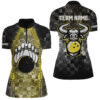 Bowling Bull Black And Yellow Womens Bowling Quarter Zip Shirts Custom Bowling Ball Pins Team Jersey, Custom Bowling Shirts 2 Bowling Bull Black And Yellow Womens Bowling Quarter Zip Shirts Custom Bowling Ball Pins Team Jersey, Custom Bowling Shirts
