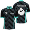 Bowling Polo, Quarter Zip Shirt For Men Custom Camo Bowling Team Jerseys, Gift For Bowler Turquoise, Custom Team Bowling Jerseys 1 Bowling Polo, Quarter Zip Shirt For Men Custom Camo Bowling Team Jerseys, Gift For Bowler Turquoise, Custom Team Bowling Jerseys