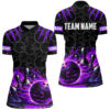 Bowling Quarter Zip Shirt For Women Custom Black Purple Flame Bowling Shirt, Team Bowling Jersey, Custom Bowling Shirts, Bowling Gift Ideas 1 Bowling Quarter Zip Shirt For Women Custom Black Purple Flame Bowling Shirt, Team Bowling Jersey, Custom Bowling Shirts, Bowling Gift Ideas