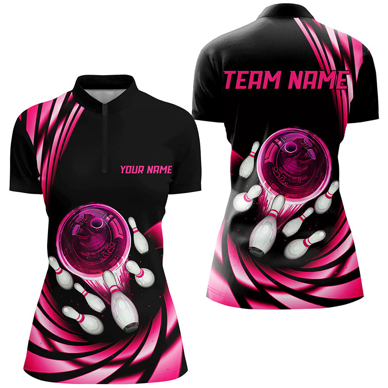 Bowling Quarter Zip Shirt For Women Custom Bowling Team Jerseys Bowling League Shirts Pink Custom Bowling Shirts Bowling Gift Ideas 1 Xyiuha Bowling Quarter Zip Shirt For Women Custom Bowling Team Jerseys, Bowling League Shirts Pink, Custom Bowling Shirts, Bowling Gift Ideas