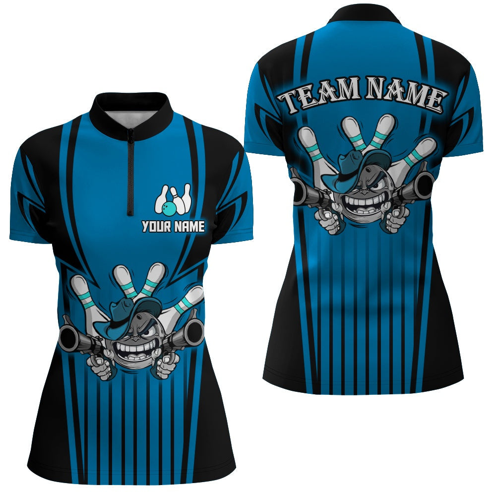 Bowling Shirts Personalized, Bowling Shirt For Women Bowling Jersey, Bowling Team League Quarter-Zip Shirt