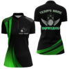 Bowling Shirts Personalized, Bowling Shirt For Women Green&Black Bowling Jersey With Name League Ladies Quarter-Zip Shir