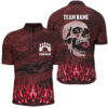Bowling polo, quarter zip shirts for men Custom Red camo Flame Skull Bowling Team League Jerseys, Custom Team Bowling Jerseys, Bowling Shirts 1 Bowling polo, quarter zip shirts for men Custom Red camo Flame Skull Bowling Team League Jerseys, Custom Team Bowling Jerseys, Bowling Shirts