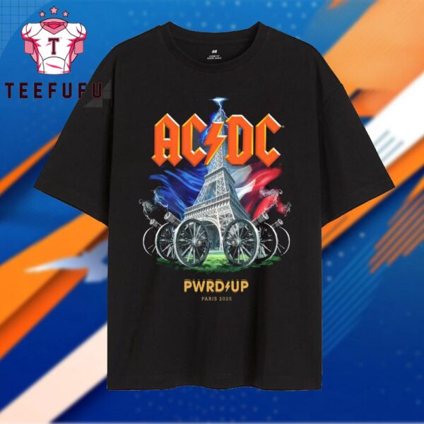 ACDC Band Power Up European Tour Paris 2025 Vintage T Shirt