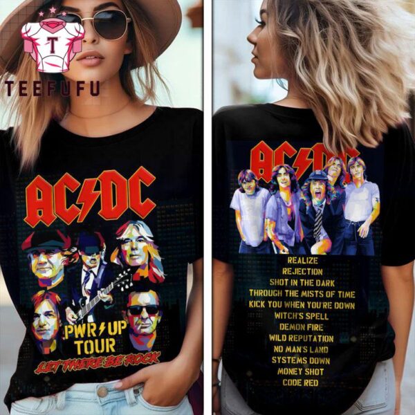 ACDC Let There Be Rock PWR Up North American Tour 2025 T Shirt