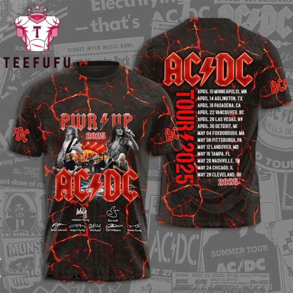 ACDC Power Up North America 2025 Rock in Style 3D T-Shirt