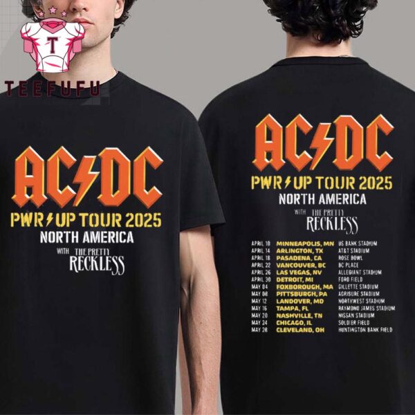 ACDC Power Up North American Tour 2025 Limited Edition T Shirt