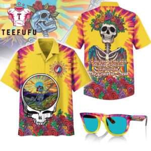 Grateful Dead Black Palm Trees Vintage Trendy Hawaiian Shirt